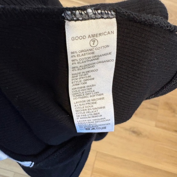 Good American New Womens Size 7 Black Ribbed Cotton Bodysuit *flaw - Picture 5 of 5